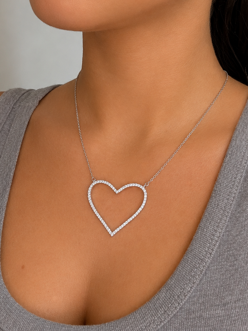 COLLANA OPEN HEART ZIRCONIA