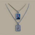 Collana con foto in resina bordi zirconati