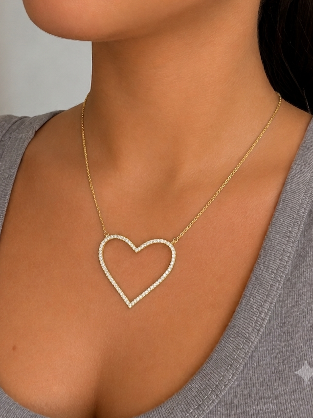 COLLANA OPEN HEART ZIRCONIA