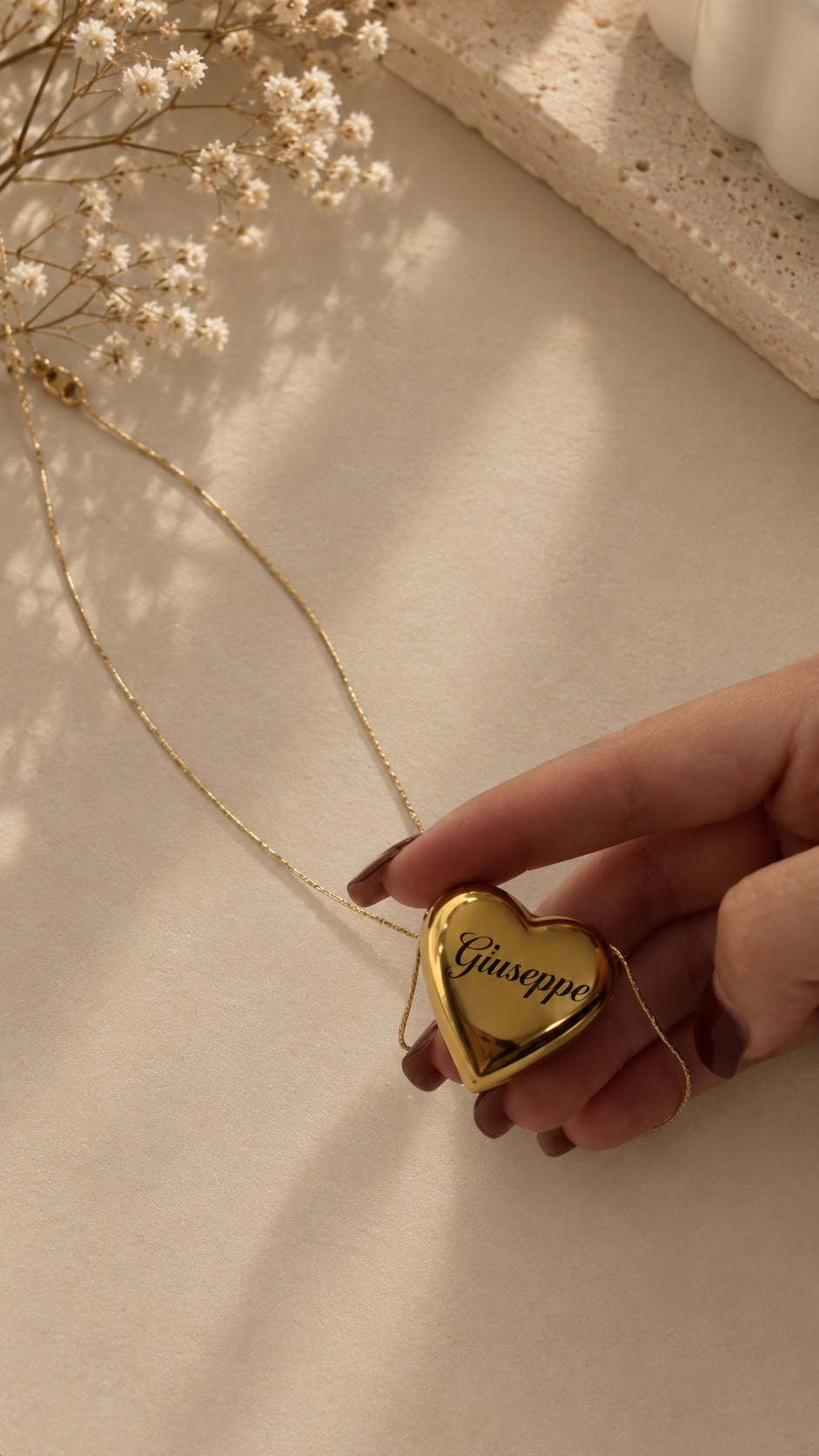 COLLANA CUORE 3D incisione