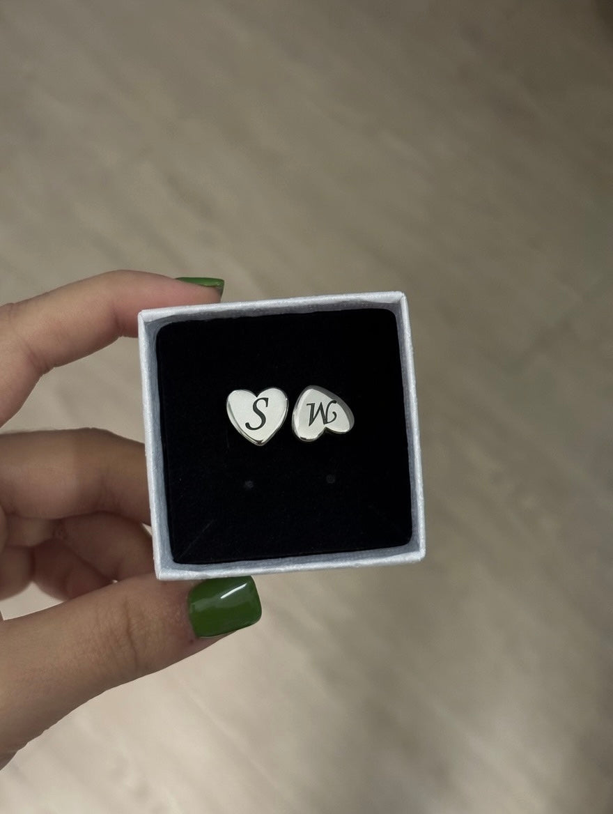 Anello double heart inciso